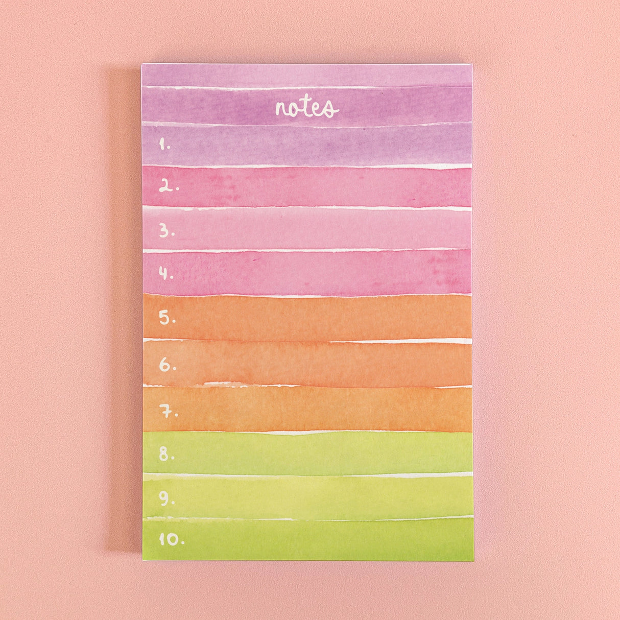 Colorblock Watercolor Numbered Notepad - Gert & Co