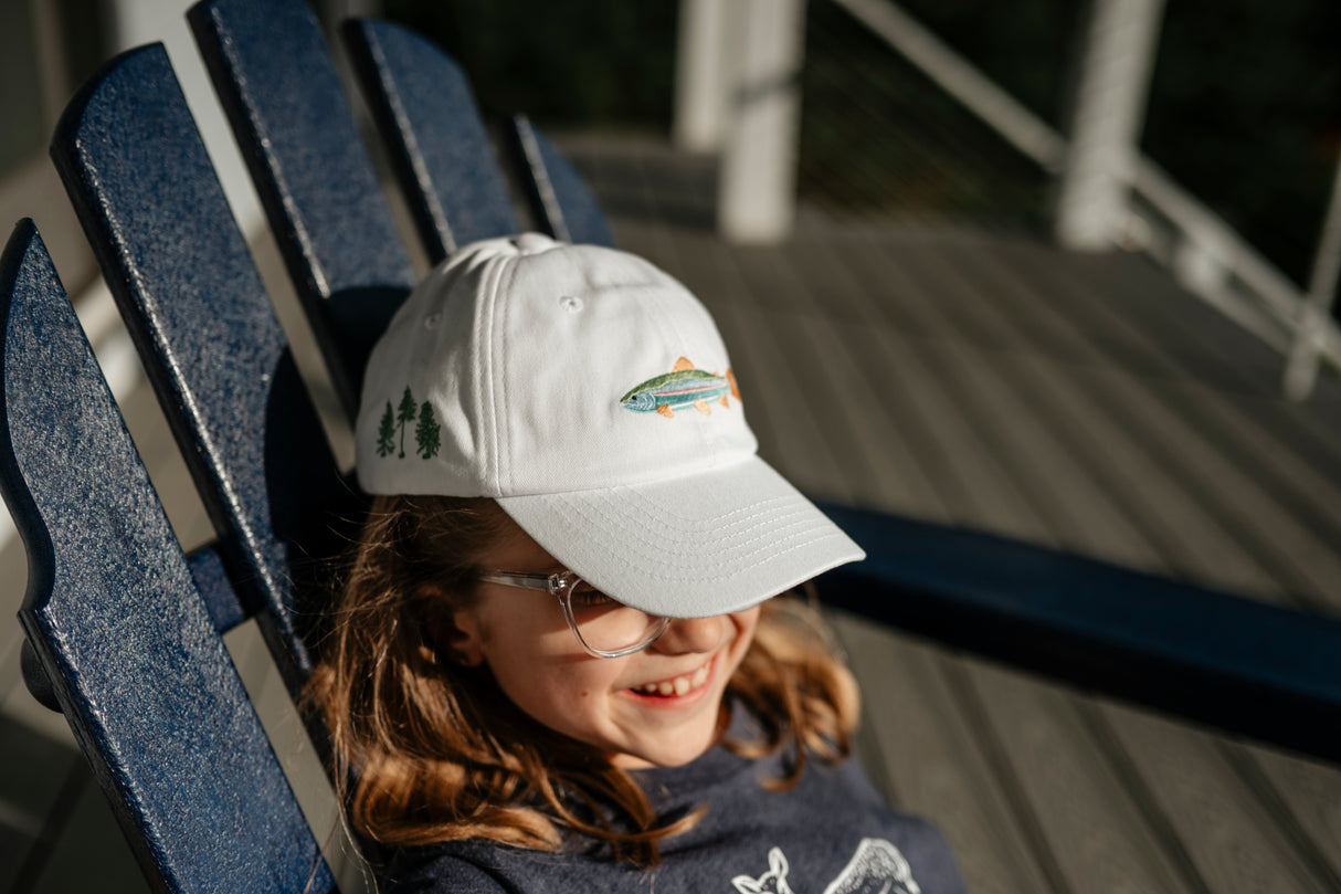 Three Pines® + Trout Youth Baseball Hat - The Woods Maine x Bits & Bows
