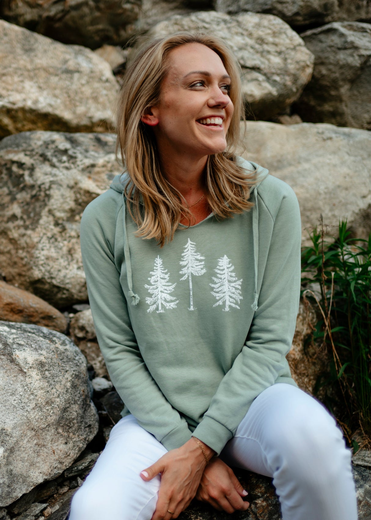 Three Pines® Lightweight Womens Hooded Sweatshirt by The Woods Maine®