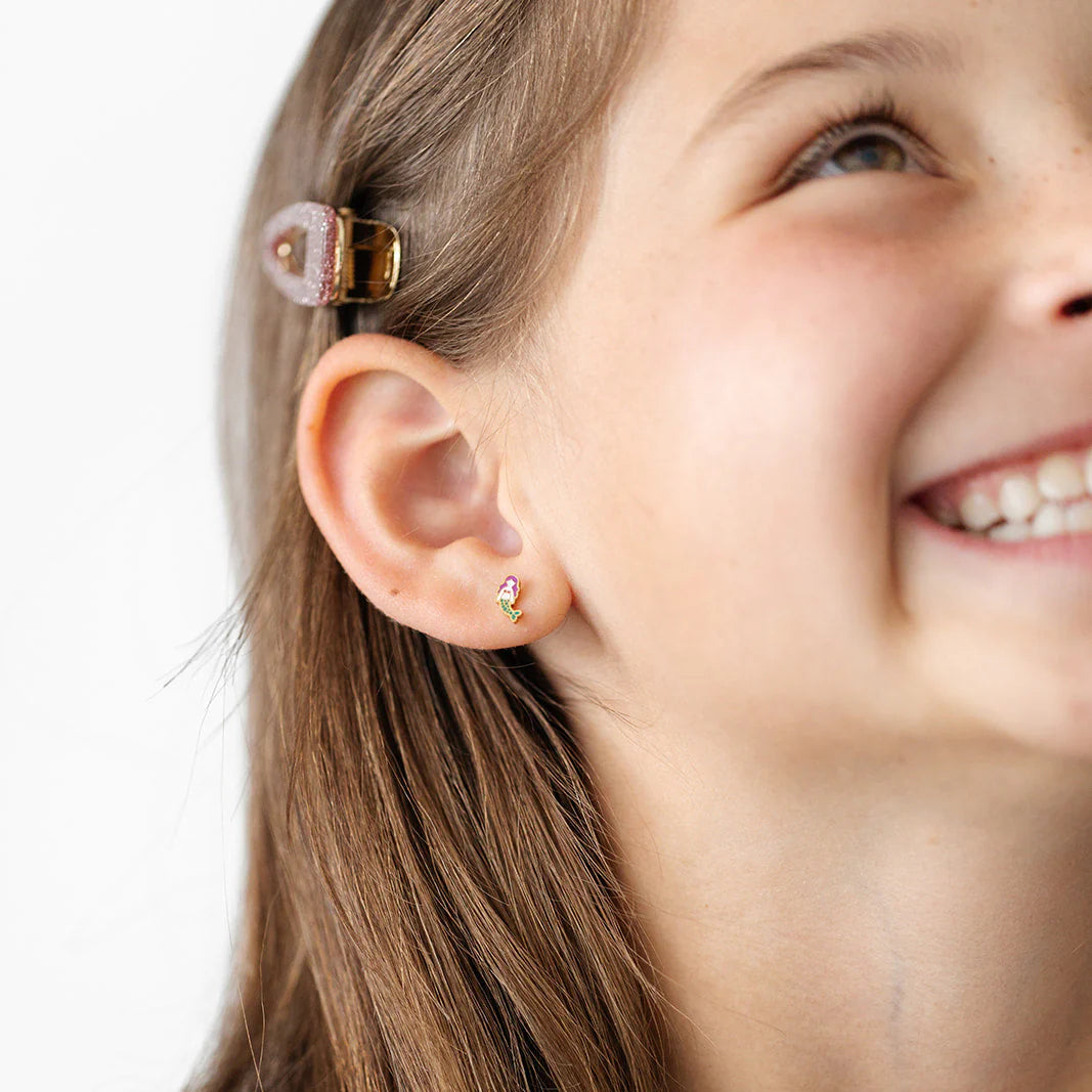 Mermaid Stud Gold Earrings - Pip Pop Post