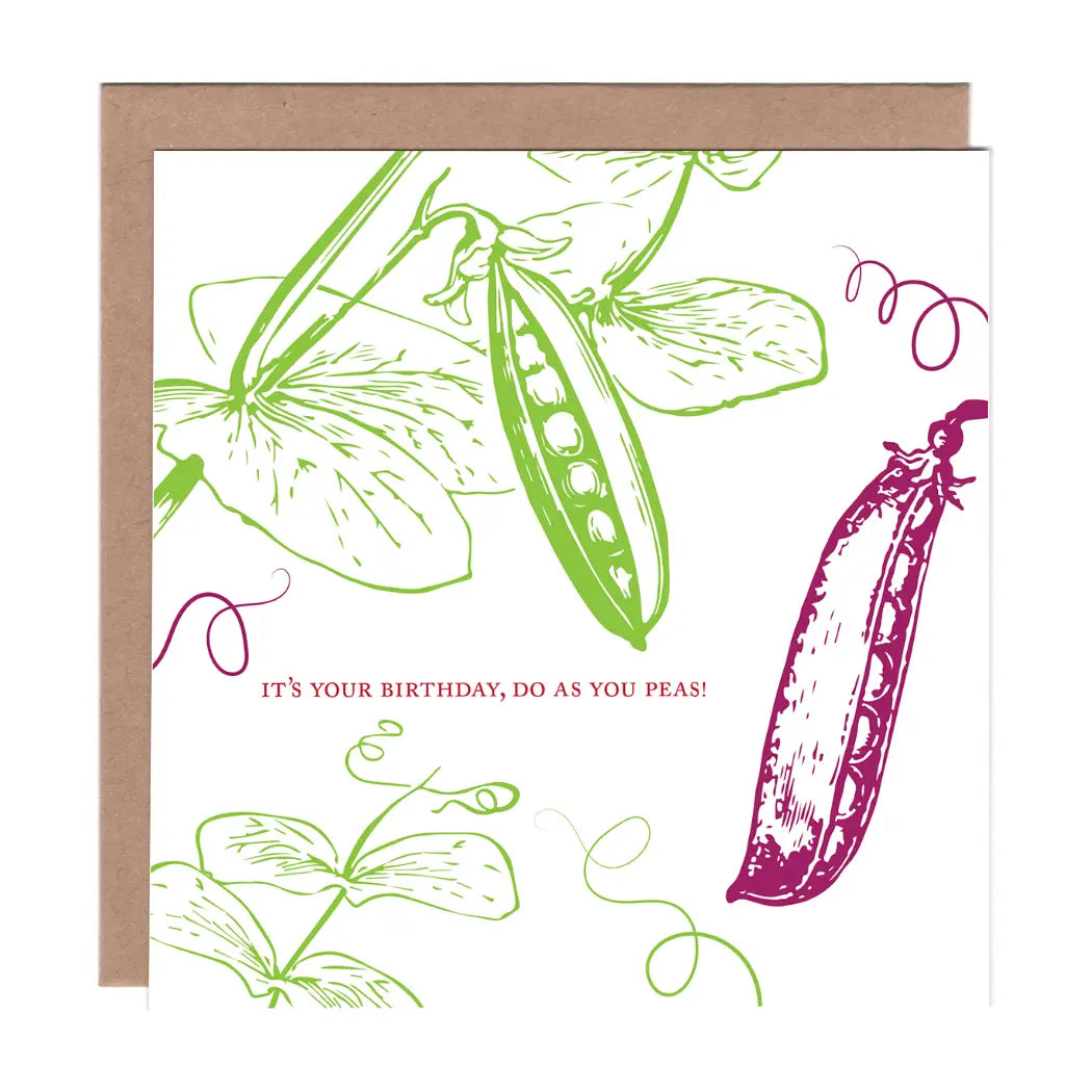 Birthday Peas Card - Ampersand M Studio - The Woods Maine