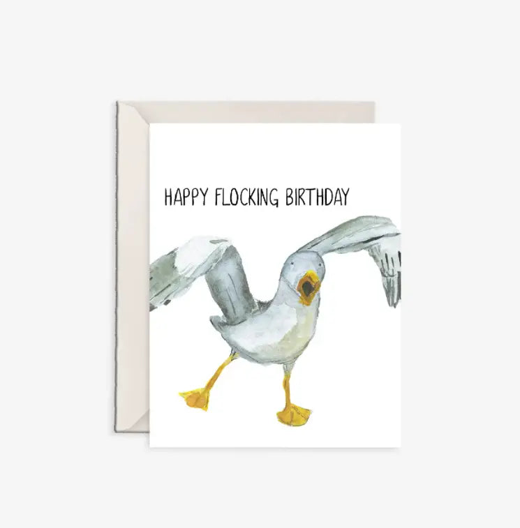Happy Flocking Birthday Card - Emmy + Olly - The Woods Maine