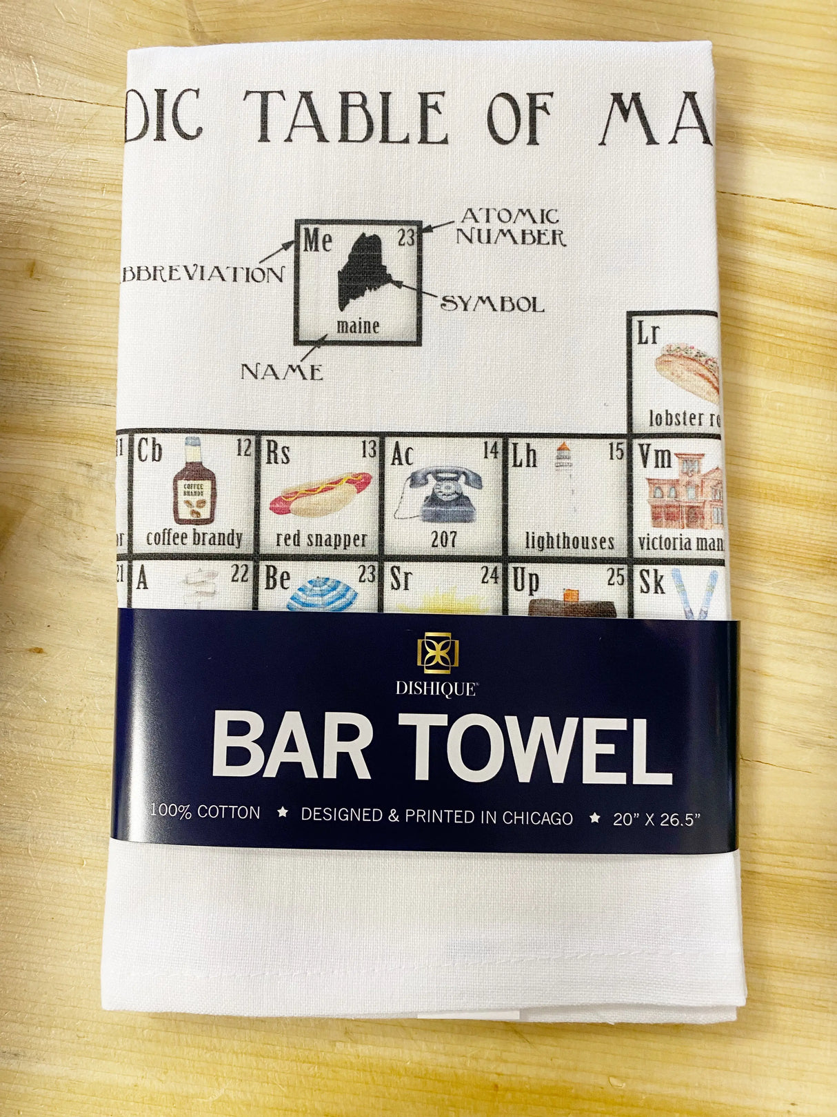 Maine Periodic Table Dish Towel - Dishique - The Woods Maine