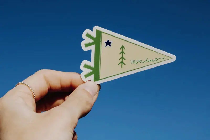 Old Maine Flag Pennant Sticker - S&D | Maine Made Sticker - The Woods Maine