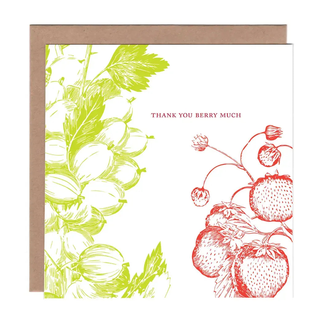 Thank You Berry Much Card - Ampersand M Studio - The Woods Maine