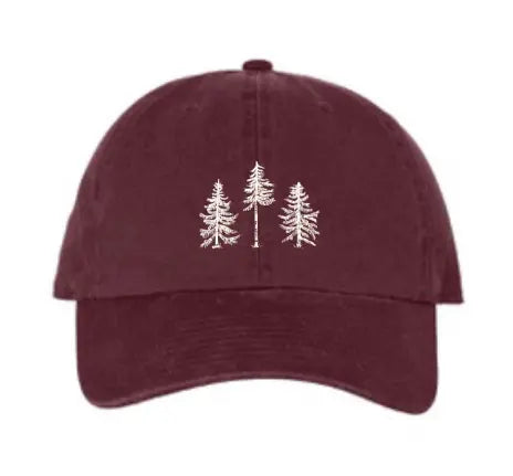 Three Pines® Embroidered Maine Baseball Hat (3 Colors Available) by The Woods Maine® - The Woods Maine