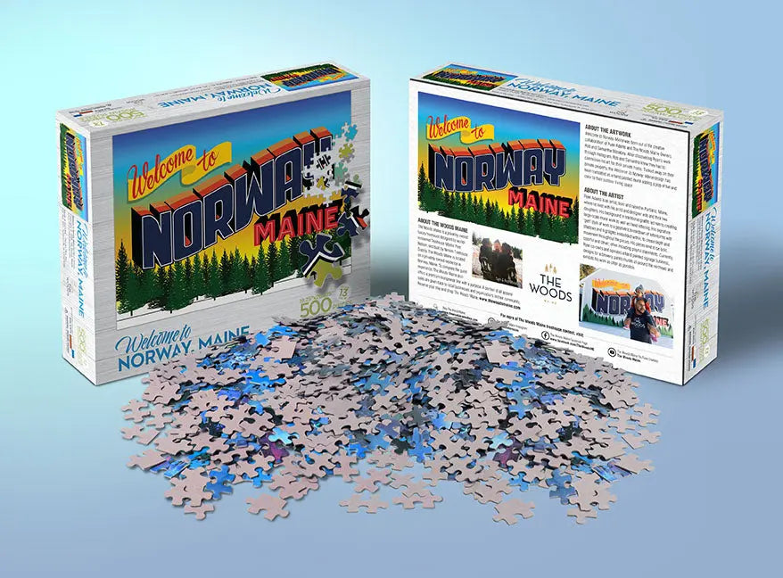 Welcome To Norway Maine 500 piece puzzle - The Woods Maine