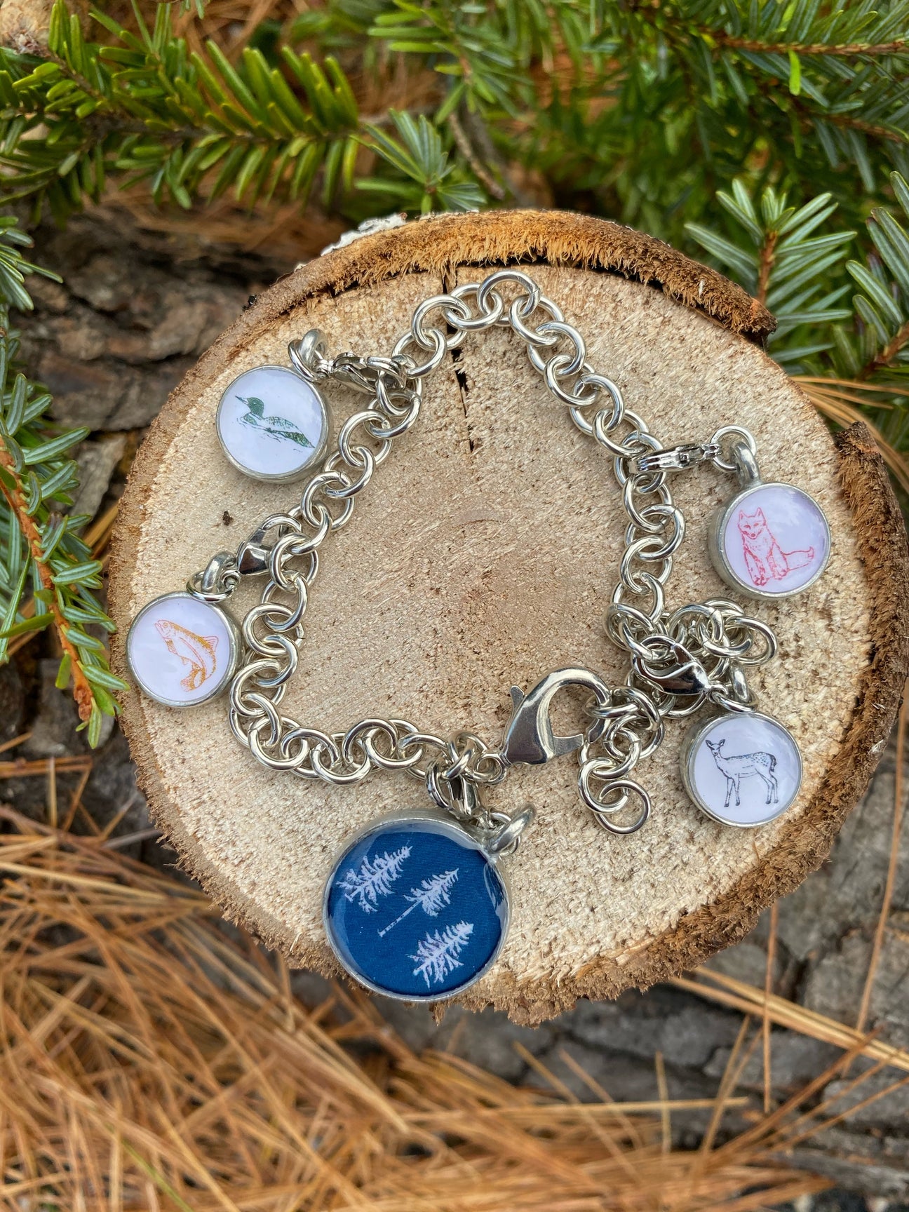The Woods Maine x CHART Metalworks Charm Bracelet Inspired by the Maine Outdoors