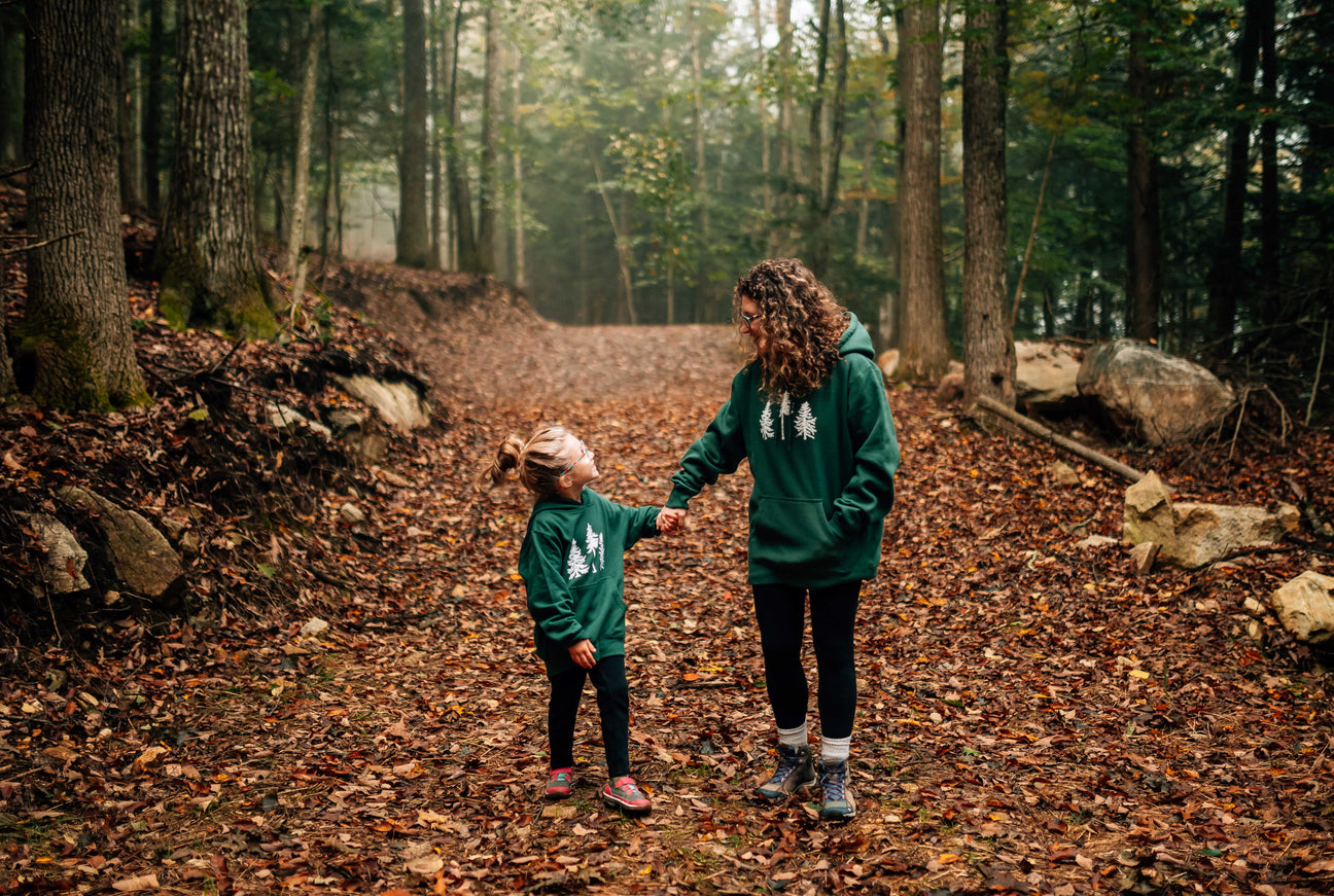 Three pines hoodie with matching adult and youth sizes
