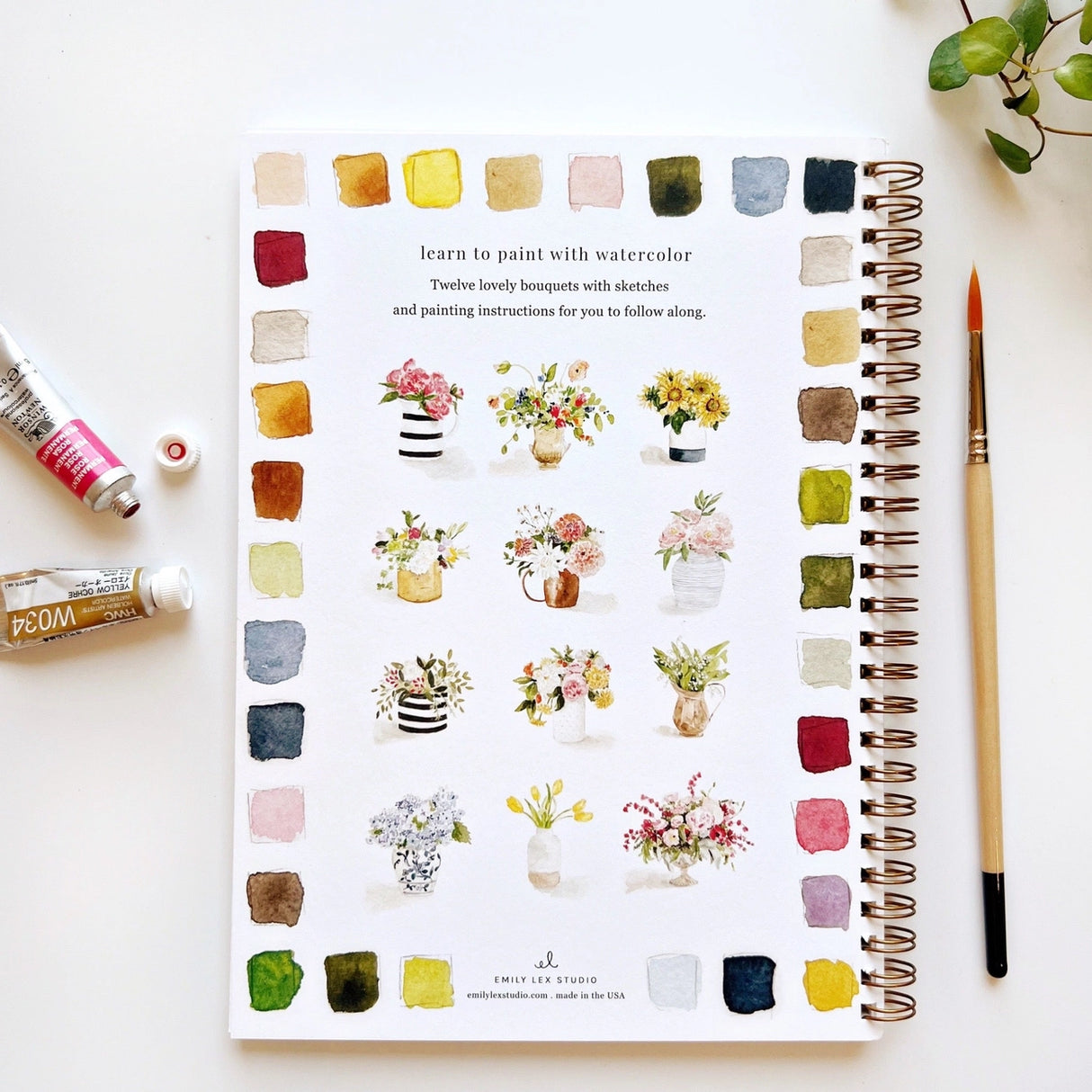 Floral Bouquets Watercolor Workbook - emily lex studio