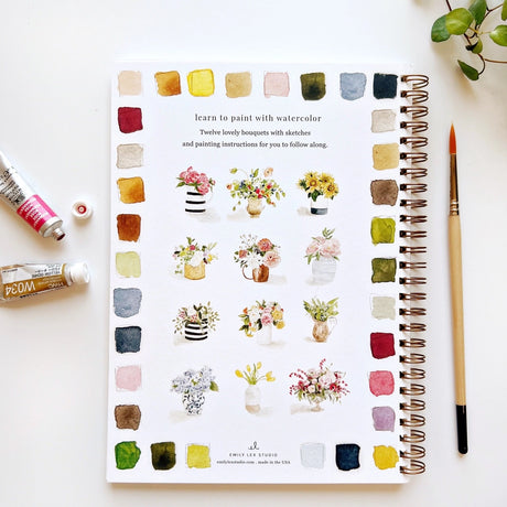 Floral Bouquets Watercolor Workbook - emily lex studio