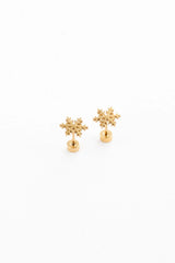 Gold Snowflake Stud Earrings - Pip Pop Post