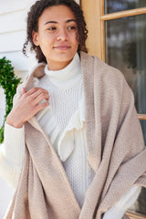 Wheat Herringbone Shawl - Chappy Wrap