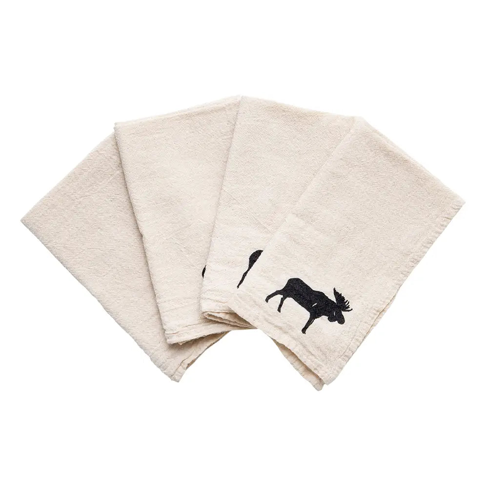 Moose 100% Cotton Cloth Napkins (Set of 4) - Cinder + Salt