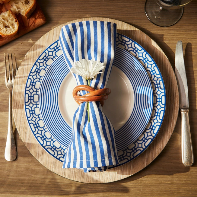 Blue Pinstripe Dinner Napkins - Caskata