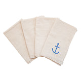 Blue Anchor 100% Cotton Cloth Napkins (Set of 4) - Cinder + Salt