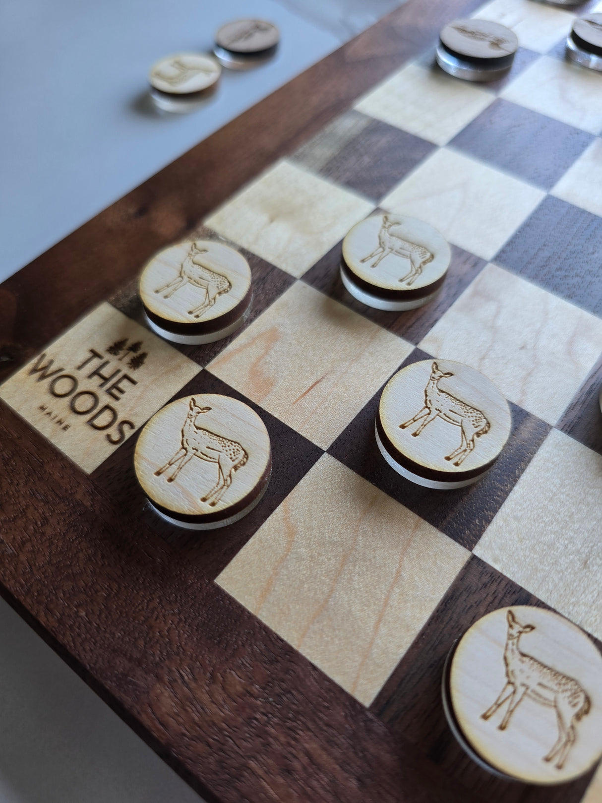 The Woods Maine® Heirloom Wooden Checkers Set | MADE IN MAINE