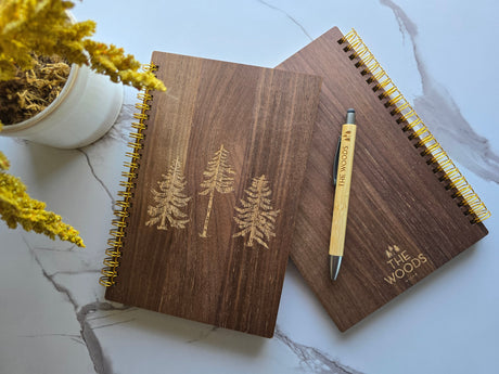 Three Pines® Wood-Covered Spiral Notebook