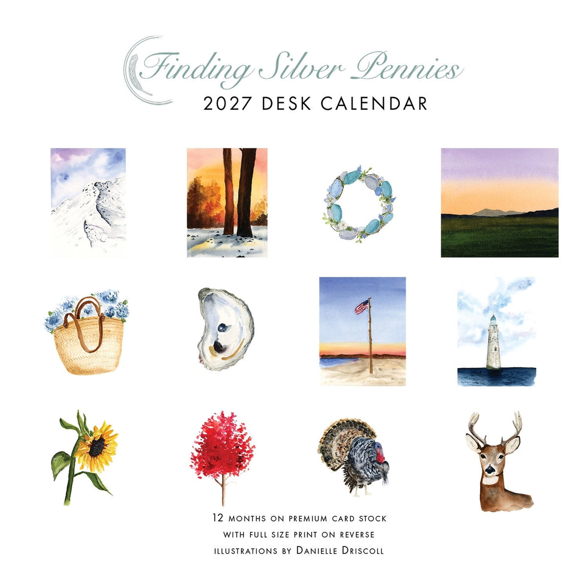 2027 Watercolor Desk Calendar - Finding Silver Pennies