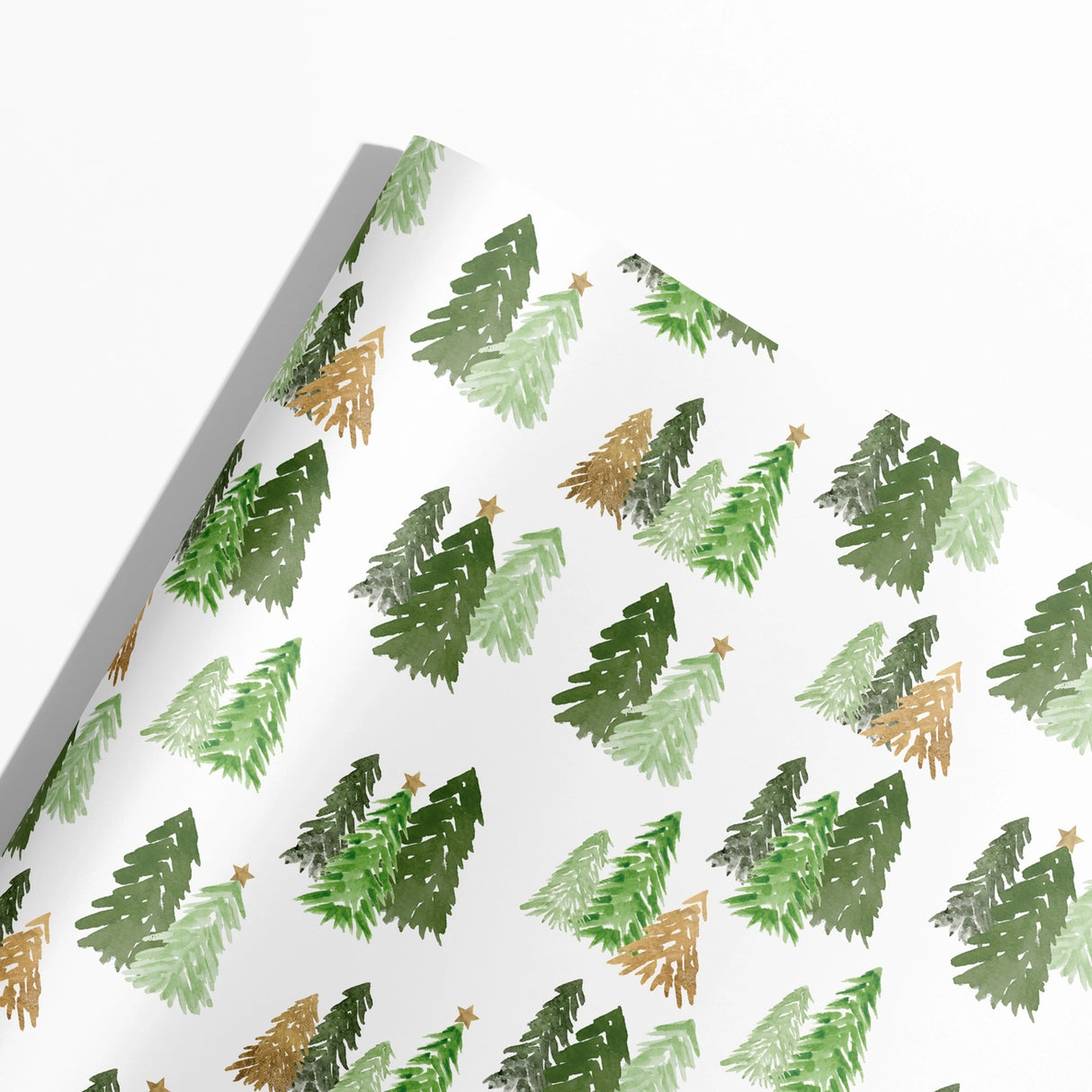 Forest Trees and Gold Stars Maine Gift Wrap - Gert & Co