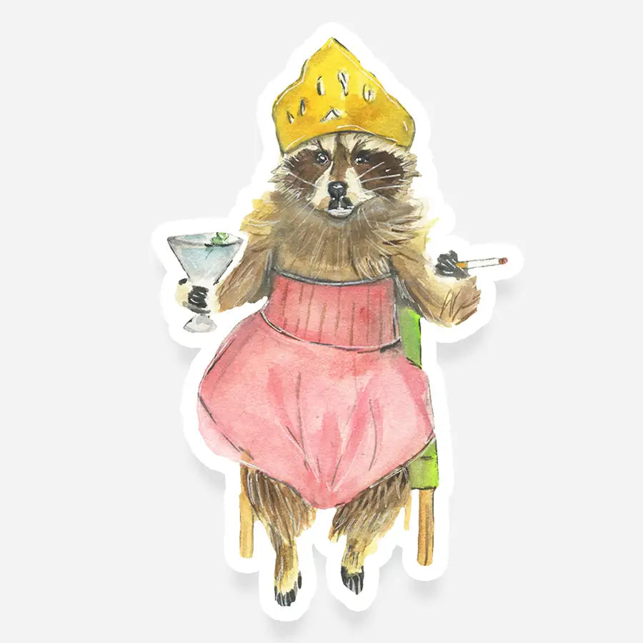 Party Animal Raccoon Sticker - Emmy + Olly
