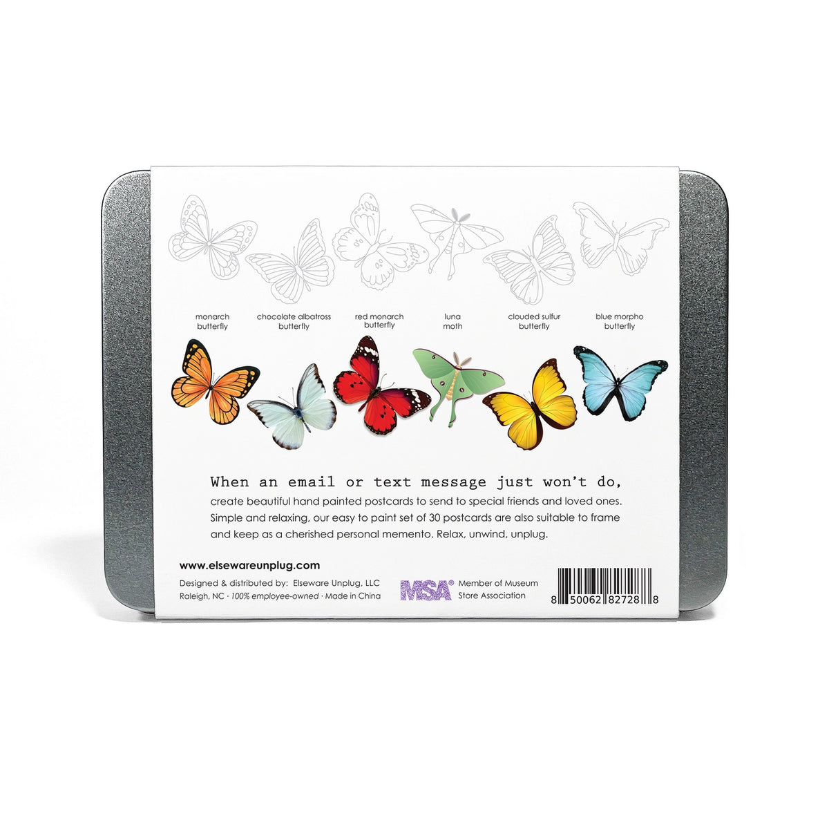 Butterfly & Moth Coloring Postcards Stationary (Pack of 30) - elsewhere unplug