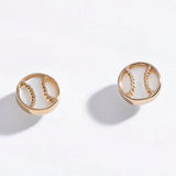 14k Gold-Plated Brass Baseball Studs - Larissa Loden
