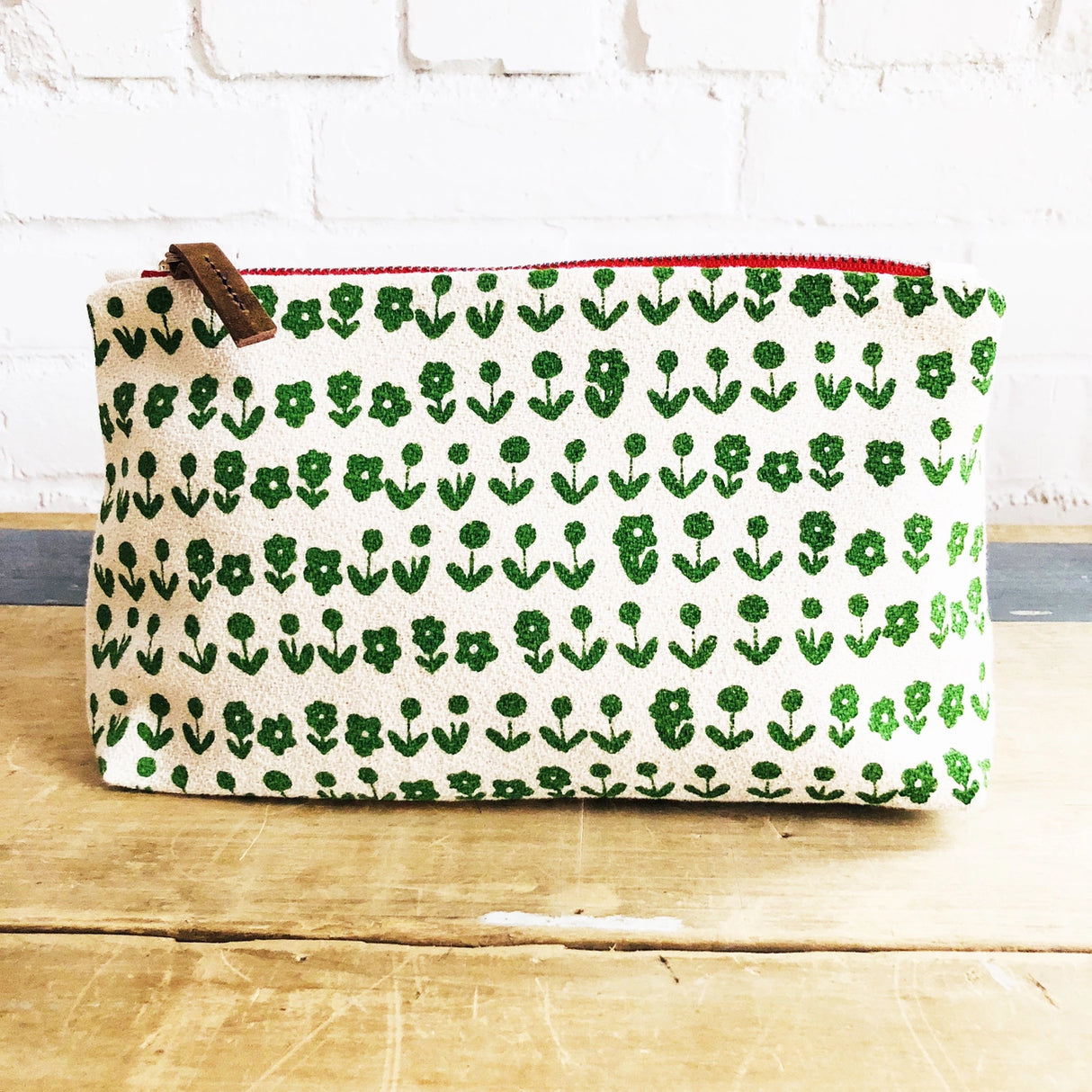 Kelly Green Tulips Makeup Bag - Erin Flett | MADE IN MAINE