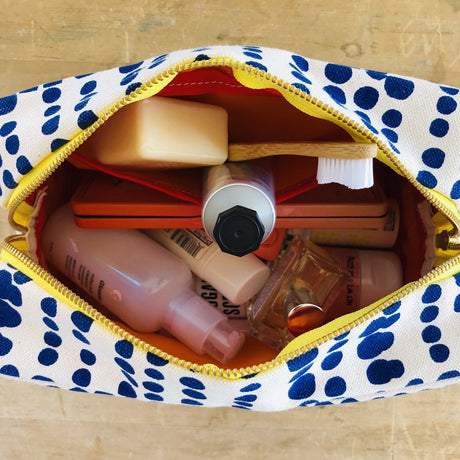 Royal Blue Dot Toiletry Bag - Erin Flett | MADE IN MAINE