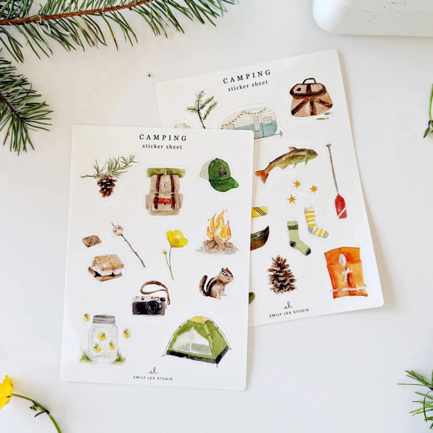 Camping Sticker Sheet - emily lex studio