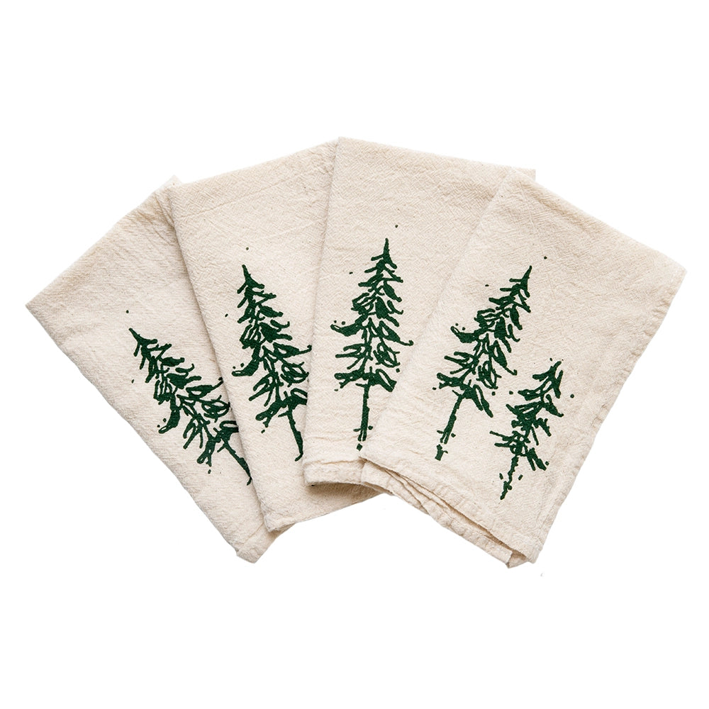 Maine Pine Trees 100% Cotton Cloth Napkins (Set of 4) - Cinder + Salt