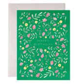 Green Floral Birthday Card - E. Frances Paper