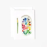Watercolor Paint Palette Mini Notecard - emily lex studio