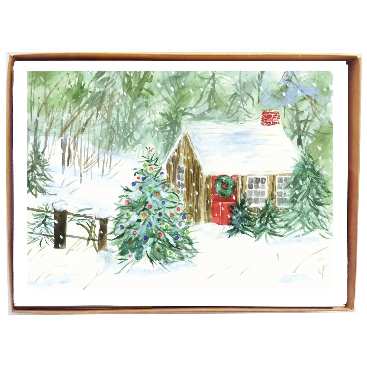 Holiday Cabin in the Woods Cards (Box of 8)  - mollyOcards
