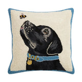 Black Labrador Dog with Bee Hook Pillow - Peking Handicraft