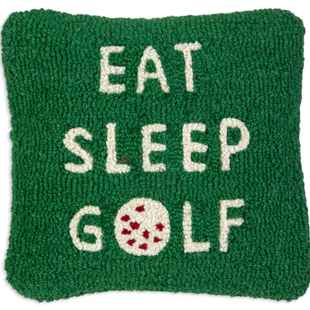 Eat Sleep Golf 14x14 Hand-Hooked Wool Pillow - Chandler 4 Corners