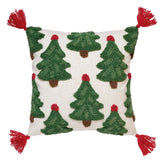 Tassle Trees Tufted Hook Pillow - Peking Handicraft