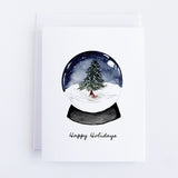 Winter Snow Globe Note Card - Finding Silver Pennies