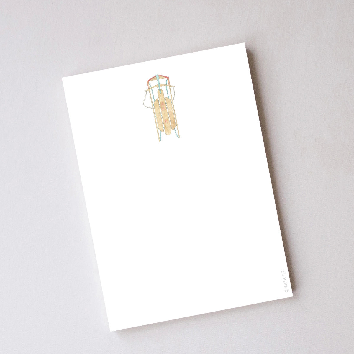 Vintage Sled Notepad - Sara Fitz