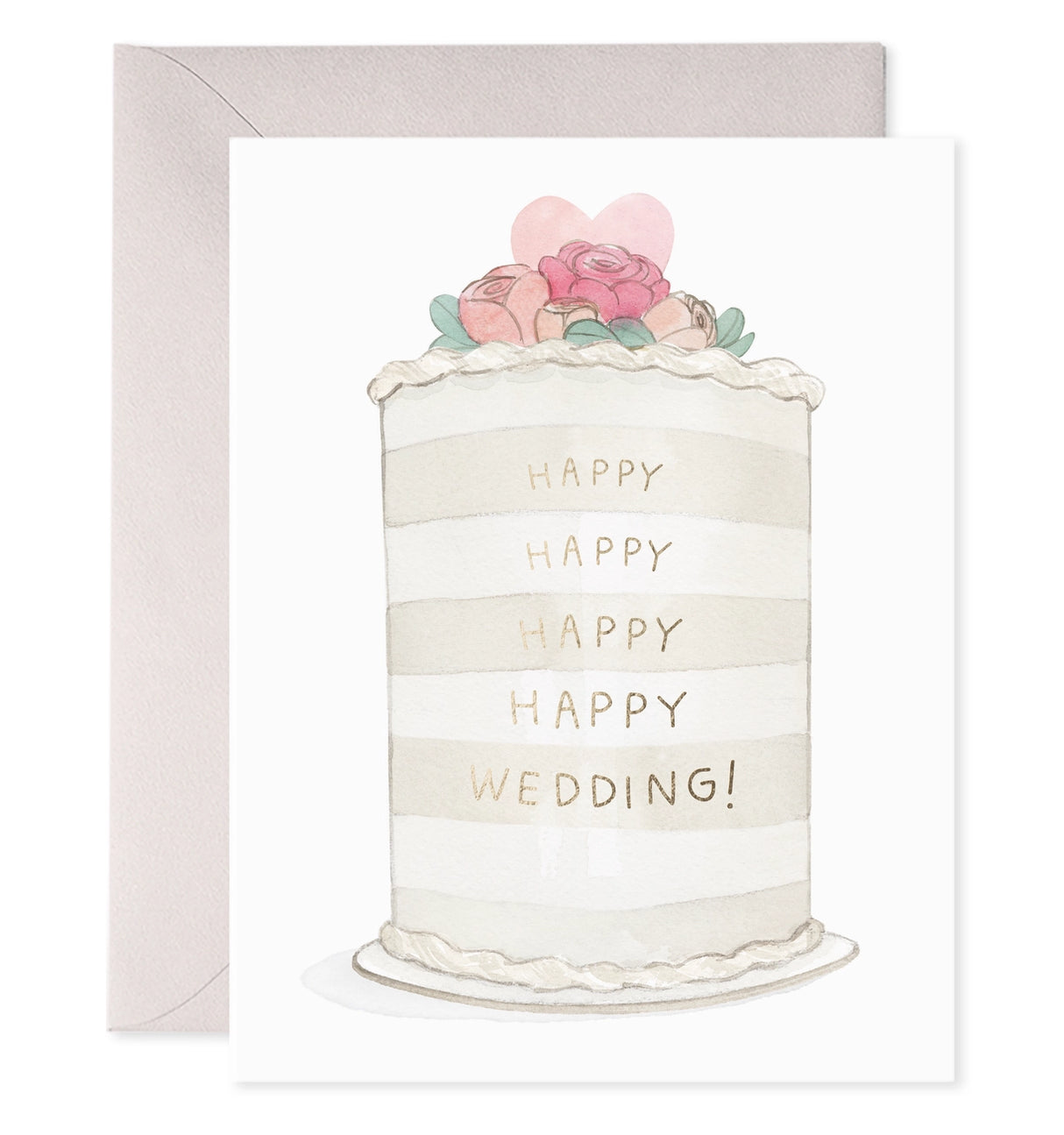Frosted Happy Wedding Cake Card - E. Frances Paper