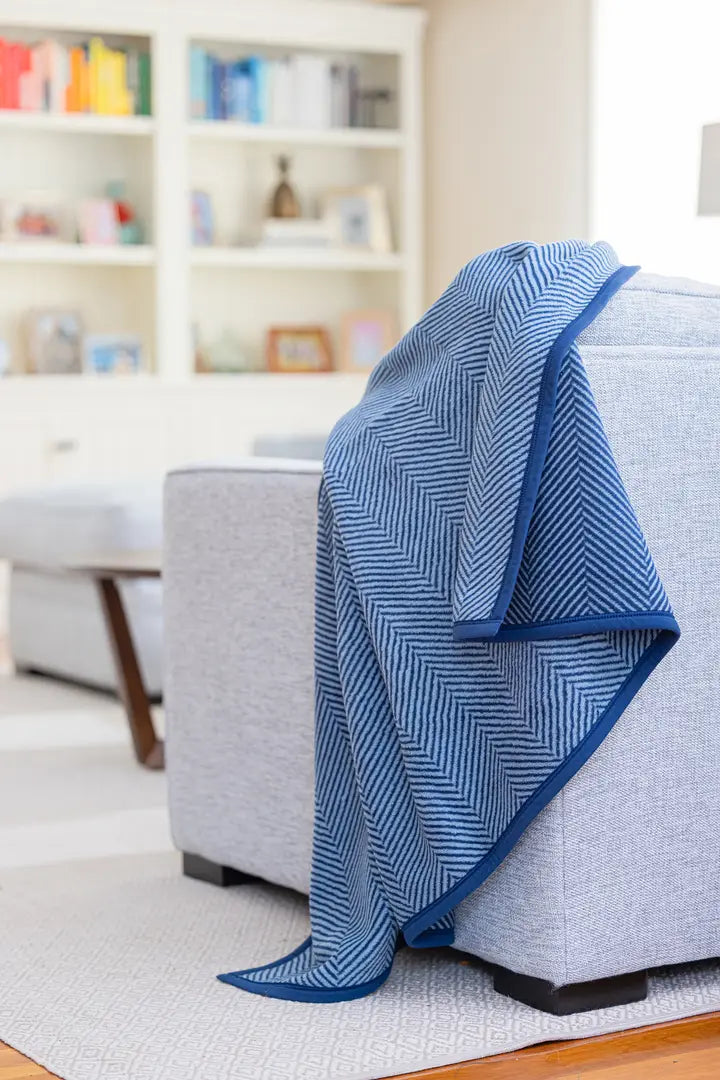 Harborview Herringbone Navy Original Blanket - Chappy Wrap