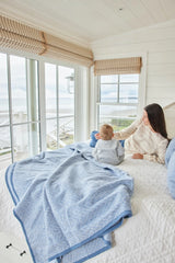 Harborview Herringbone Cornflower Family-Size Blanket - Chappy Wrap