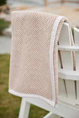 Harborview Herringbone Tan Blanket - Chappy Wrap