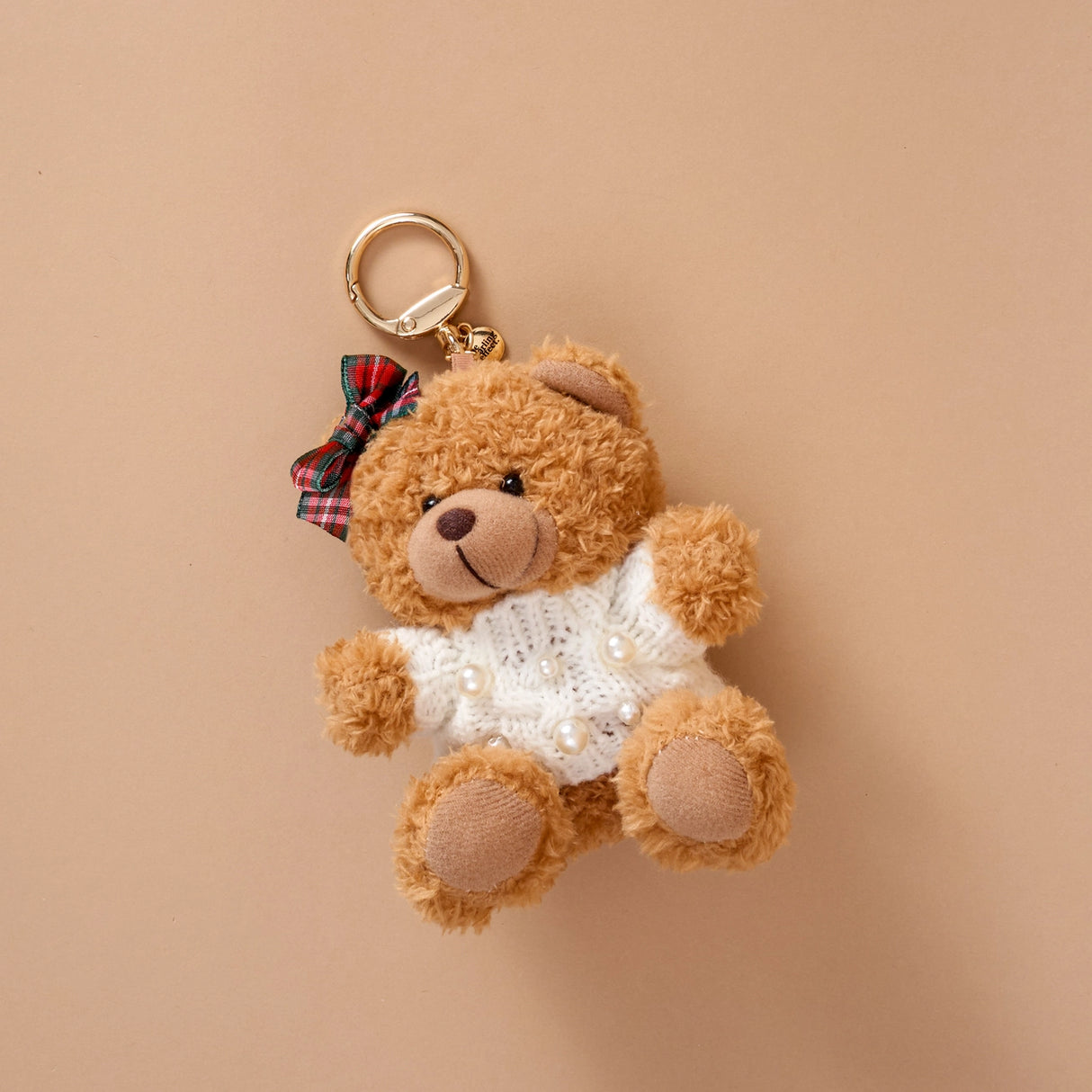 Pearls & Plaid Teddy Bear Bag Charm - The Darling Effect