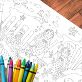 Mermaid Coloring Tablecloth - Creative Crayons Workshop