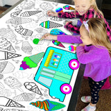 Ice Cream Coloring Tablecloth - Creative Crayons Workshop