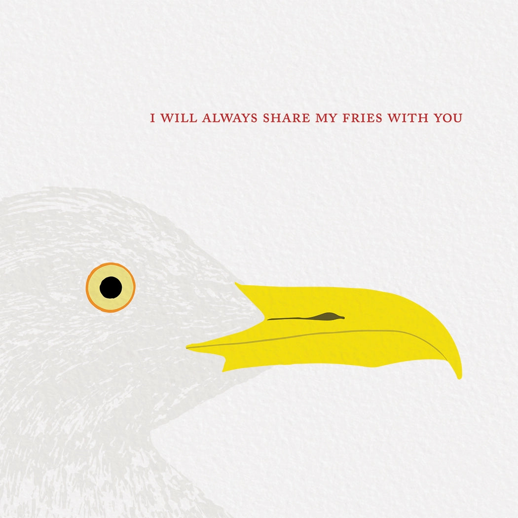 Share My Fries Seagull Greeting Card - Ampersand M Studio