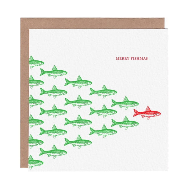 Merry Fishmas Holiday Greeting Card - Ampersand M Studio