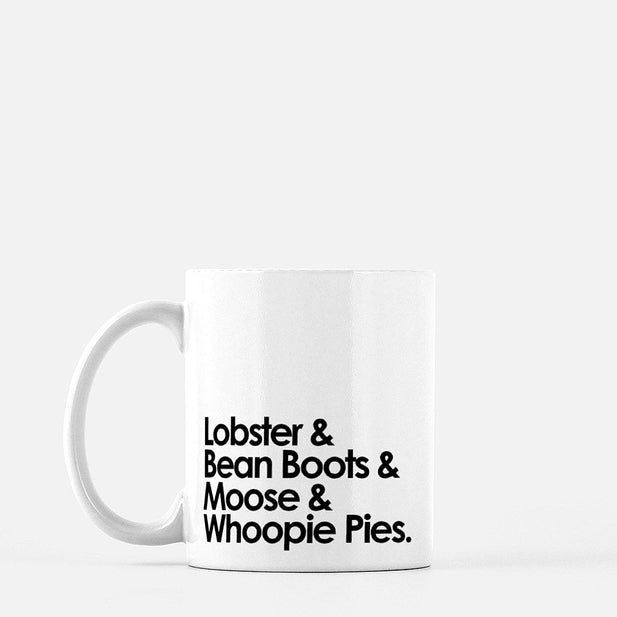 Lobster, Bean Boots, Moose, and Whoopie Pies Coffee Mug - Gert & Co