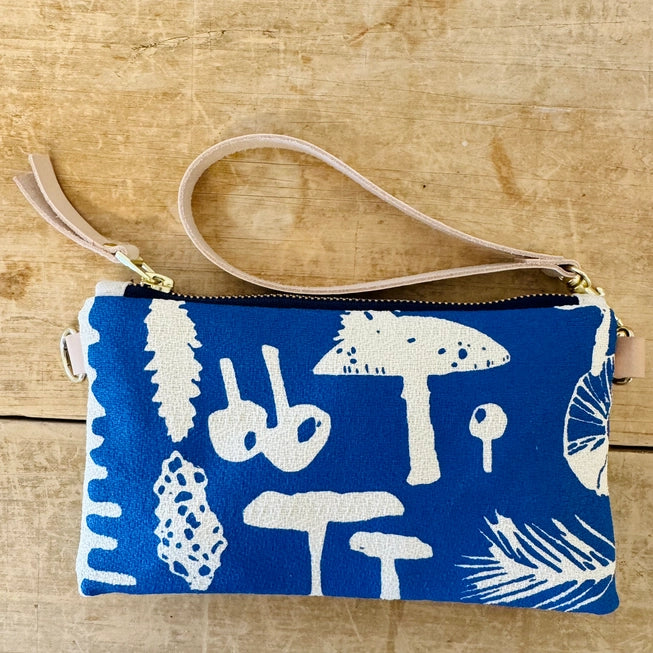 Royal Blue Mushroom Ellie Wristlet Bag - Erin Flett